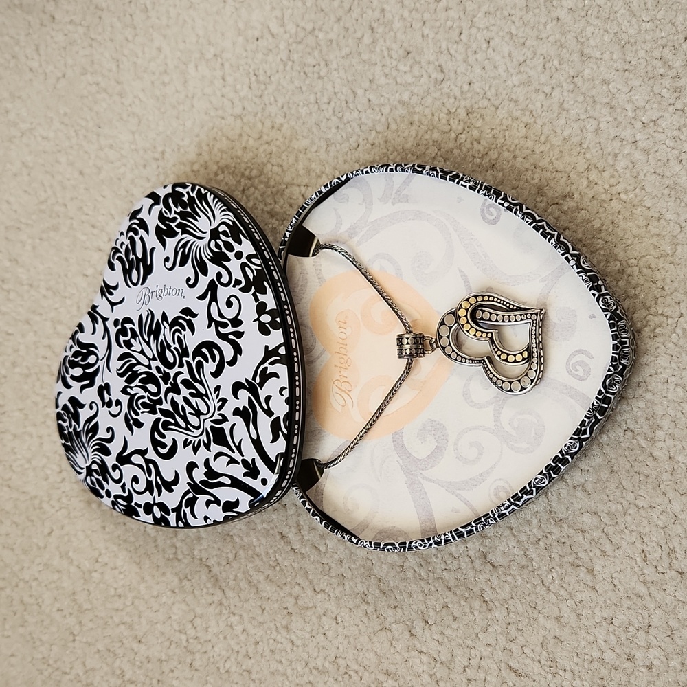 BRIGHTON Necklace Two Tone Intertwined Hearts Temple Heart